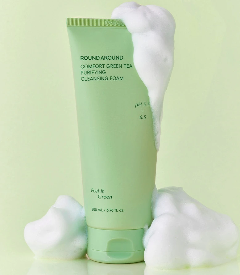 Round Around Comfort Green Tea Purifying Cleansing Foam