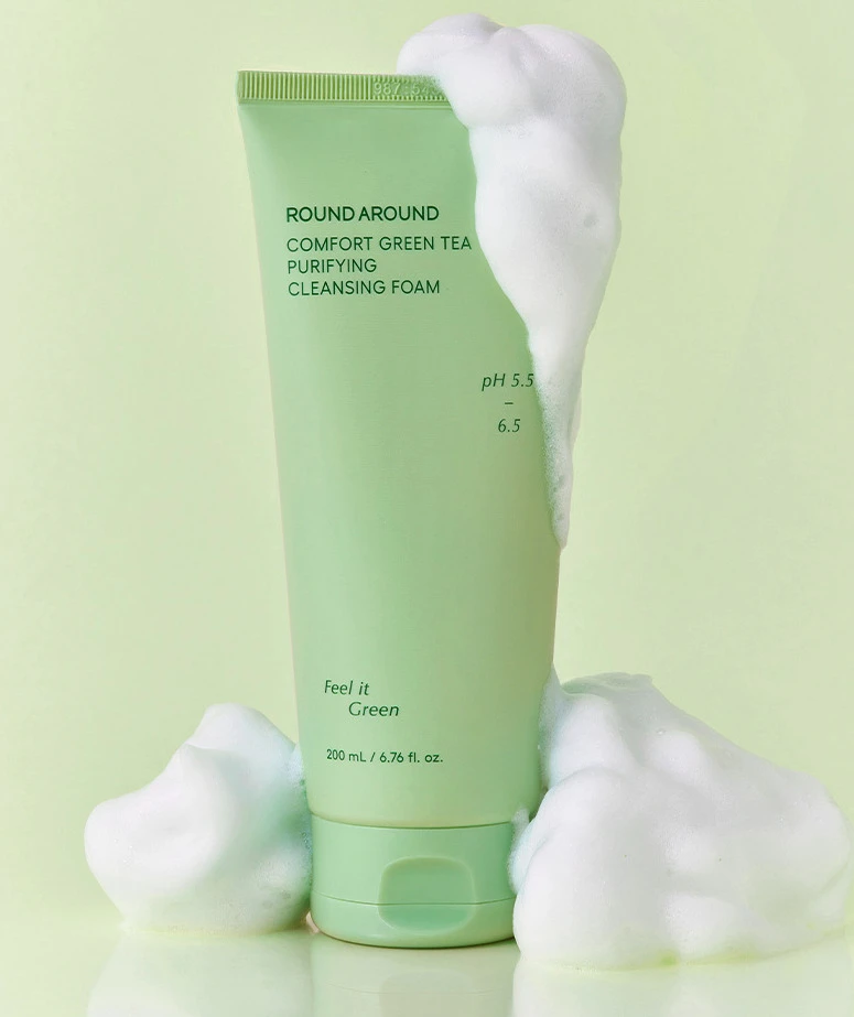 ROUND A'ROUND Comfort Green Tea Purifying Cleansing Foam